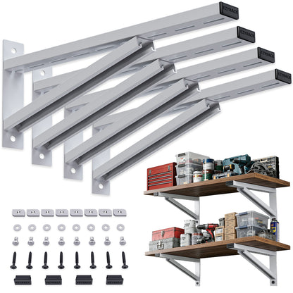 Pack B Heavy Duty Wall Bracket x4 – Steel Mount for Shelving Support, 100kg Rated, Modular System, Works with Ezyrack Assemblies