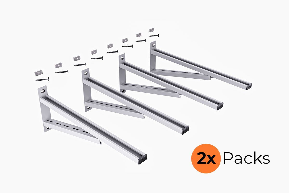 Set of metal brackets on a white background with '2x Packs' text.